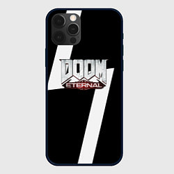 Чехол для iPhone 12 Pro Doom eternal geometry white, цвет: 3D-черный