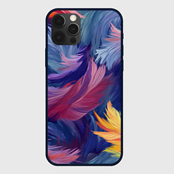 Чехол iPhone 12 Pro Радужные перья