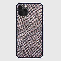 Чехол для iPhone 12 Pro Кожаный принт, цвет: 3D-черный