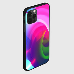 Чехол для iPhone 12 Pro Неоновая абстракция градиент, цвет: 3D-черный — фото 2