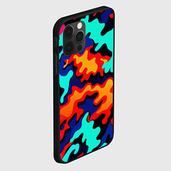 Чехол для iPhone 12 Pro Разноцветный кислотный камуфляж, цвет: 3D-черный — фото 2