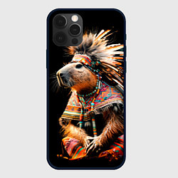 Чехол iPhone 12 Pro Капибара этнический индеец
