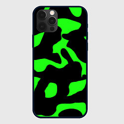 Чехол для iPhone 12 Pro Зелёный камуфляж милитари, цвет: 3D-черный