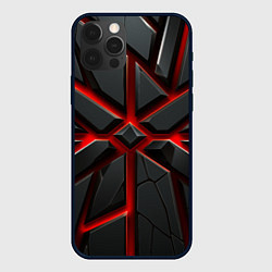 Чехол iPhone 12 Pro Черные геометрические объемные фигуры