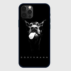 Чехол для iPhone 12 Pro Dobermann head, цвет: 3D-черный