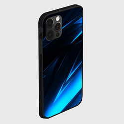 Чехол для iPhone 12 Pro Грани неоновые текстура, цвет: 3D-черный — фото 2