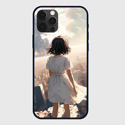 Чехол iPhone 12 Pro Аниме девушка в белом платье
