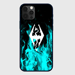 Чехол iPhone 12 Pro The elder scrolls neon flame