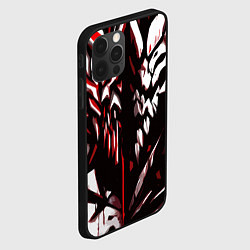 Чехол для iPhone 12 Pro White and red abstraction on a black background, цвет: 3D-черный — фото 2