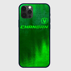 Чехол для iPhone 12 Pro Changan - green gradient посередине, цвет: 3D-черный