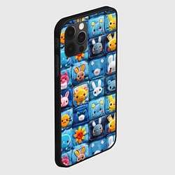 Чехол для iPhone 12 Pro Пэчворк с кроликами, цвет: 3D-черный — фото 2