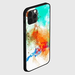 Чехол для iPhone 12 Pro Штрихи красок цветные, цвет: 3D-черный — фото 2