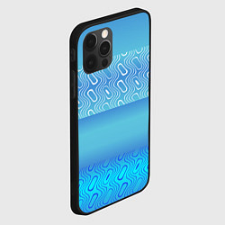 Чехол для iPhone 12 Pro Синие и белые волны, цвет: 3D-черный — фото 2