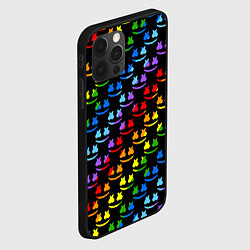 Чехол для iPhone 12 Pro Marshmello dj colors, цвет: 3D-черный — фото 2