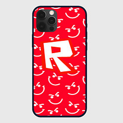 Чехол для iPhone 12 Pro Roblox smile pattern, цвет: 3D-черный