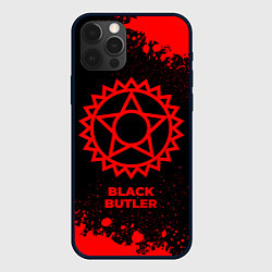 Чехол для iPhone 12 Pro Black Butler - red gradient, цвет: 3D-черный