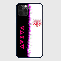 Чехол для iPhone 12 Pro The Witcher logo краски, цвет: 3D-черный