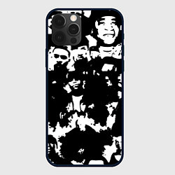 Чехол iPhone 12 Pro Все рэперы черно белый