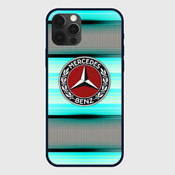 Чехол iPhone 12 Pro Mercedes benz текстура карбон