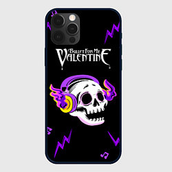 Чехол для iPhone 12 Pro Bullet For My Valentine неоновый череп, цвет: 3D-черный