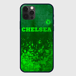 Чехол для iPhone 12 Pro Chelsea - green gradient посередине, цвет: 3D-черный