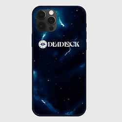 Чехол для iPhone 12 Pro Deadlock logo синие молнии, цвет: 3D-черный