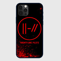 Чехол для iPhone 12 Pro Twenty One Pilots - red gradient, цвет: 3D-черный