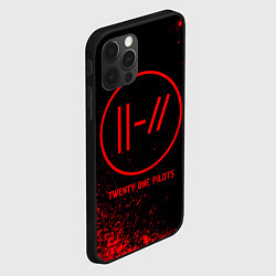 Чехол для iPhone 12 Pro Twenty One Pilots - red gradient, цвет: 3D-черный — фото 2