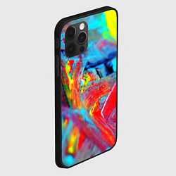 Чехол для iPhone 12 Pro Абстрактные краски неон, цвет: 3D-черный — фото 2