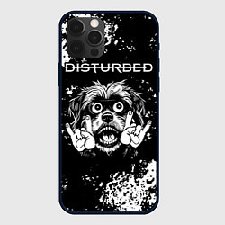 Чехол для iPhone 12 Pro Disturbed рок пес, цвет: 3D-черный