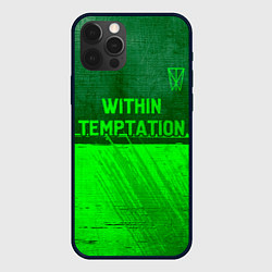Чехол для iPhone 12 Pro Within Temptation - green gradient посередине, цвет: 3D-черный