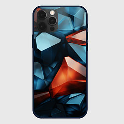 Чехол для iPhone 12 Pro Синие и янтарные камни, цвет: 3D-черный