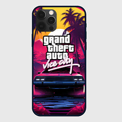 Чехол для iPhone 12 Pro Grand Theft Auto VI - автомобиль на закате, цвет: 3D-черный