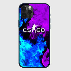 Чехол для iPhone 12 Pro CSGO neon flame, цвет: 3D-черный