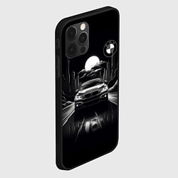 Чехол для iPhone 12 Pro BMW black and white, цвет: 3D-черный — фото 2