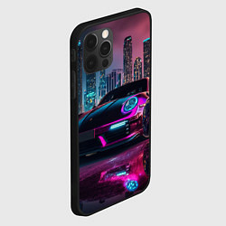 Чехол для iPhone 12 Pro Porshe night city, цвет: 3D-черный — фото 2