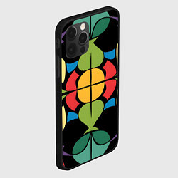 Чехол для iPhone 12 Pro Калейдоскоп на темном фоне, цвет: 3D-черный — фото 2