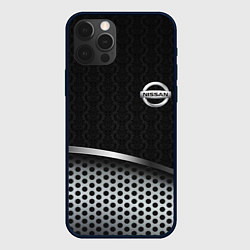 Чехол для iPhone 12 Pro Nissan carbon auto, цвет: 3D-черный