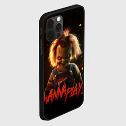 Чехол для iPhone 12 Pro Chucky wanna play?, цвет: 3D-черный — фото 2