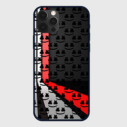 Чехол для iPhone 12 Pro Marshmello pattern, цвет: 3D-черный