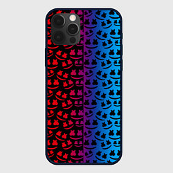 Чехол для iPhone 12 Pro Marshmello gradient, цвет: 3D-черный