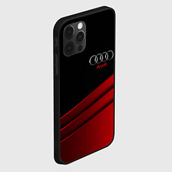 Чехол для iPhone 12 Pro AUDI carbon metal, цвет: 3D-черный — фото 2