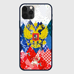 Чехол для iPhone 12 Pro Russia - флаг россии, цвет: 3D-черный