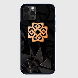 Чехол для iPhone 12 Pro Breaking Benjamin golden poly, цвет: 3D-черный