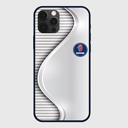 Чехол для iPhone 12 Pro Saab metal texture, цвет: 3D-черный