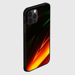 Чехол для iPhone 12 Pro Geometry stripes line color, цвет: 3D-черный — фото 2