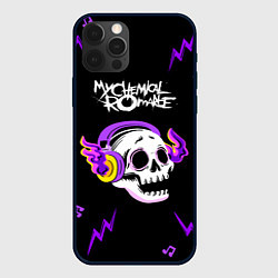 Чехол для iPhone 12 Pro My Chemical Romance неоновый череп, цвет: 3D-черный