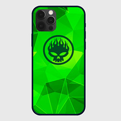 Чехол для iPhone 12 Pro The Offspring green poly, цвет: 3D-черный