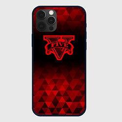 Чехол для iPhone 12 Pro GTA red poly, цвет: 3D-черный