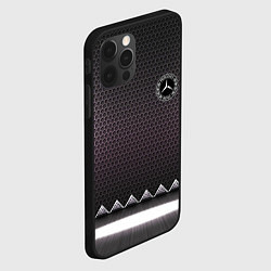 Чехол для iPhone 12 Pro Mercedes benz carbon steel, цвет: 3D-черный — фото 2